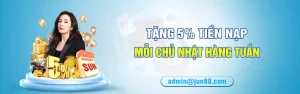 Tặng 5% tiền nạp vào chủ nhật