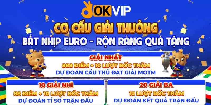 Cơ cấu khuyến mãi EURO của OKVIP vô cùng hấp dẫn